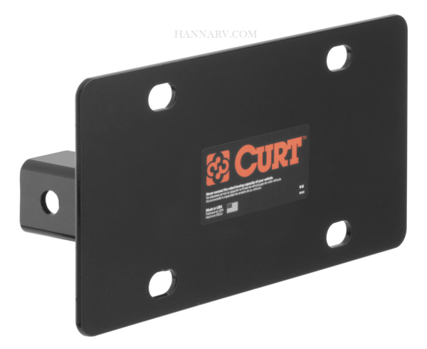 CURT 31002 Hitch-Mounted License Plate Holder - Fits Any 2 x 2 Inch Trailer Hitch Receiver Tube Open