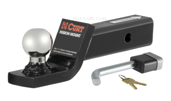 CURT 45141 Towing Starter Kit - Fusion Ball Mount With Hitch Lock - Drop 2 Inches - GTW 7500 Lbs/TW