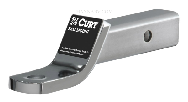 CURT 45290 Chrome Class III Ball Mount - Drop 2 Inches - Rise 3/4 Inch - Length 8-1/4 Inches - Hole