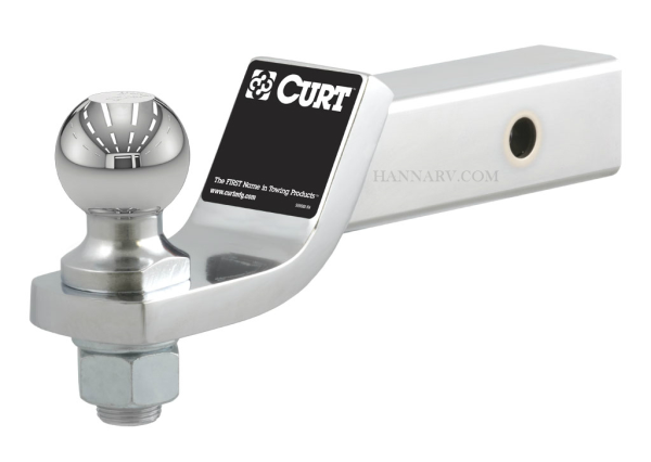 CURT 45295 Chrome Loaded Ball Mount - Drop 2 Inches - Length 8-1/4 Inches - Ball Diameter 2 Inches -