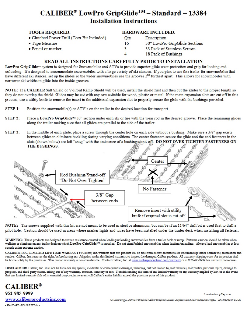 CALIBER 40 Ft. X 9 In. Sport Trailer LOW-PRO Grip GLIDES Track Kit 13384 - Foto 12