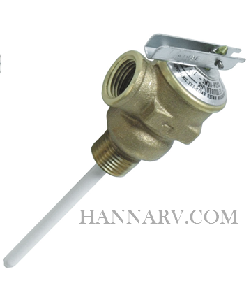 Camco 10423 Temperature and Pressure Relief Valve - 1/2 Inch Valve with 4 Inch Probe