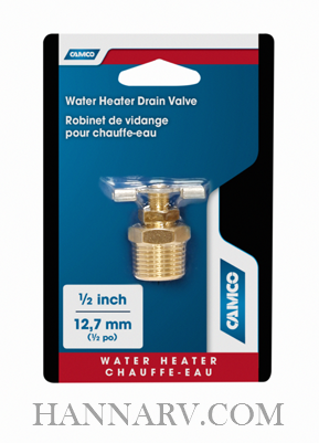 Camco 11703 | Water Heater Drain Valve | RV Water Heater Parts