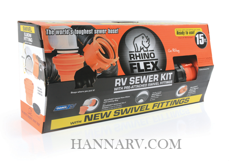 Camco RhinoFLEX 15 Foot RV Sewer Hose Kit | 39761