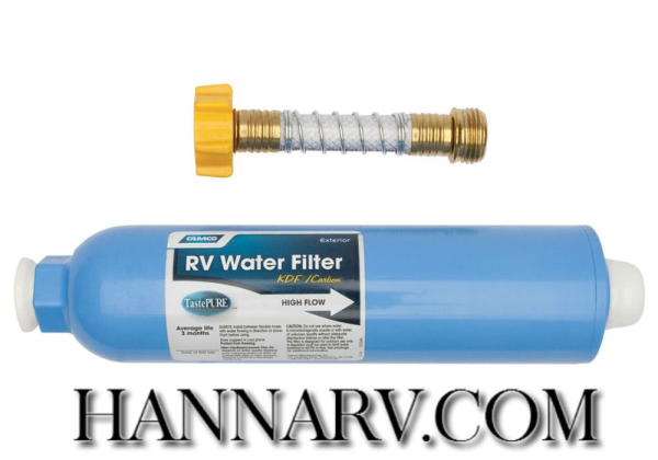 Camco TastePURE RV Water Filter With Flexible Hose 40043