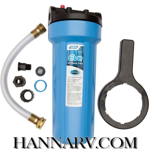 EVO Premium RV Water Filter With Housing & Hose Extension