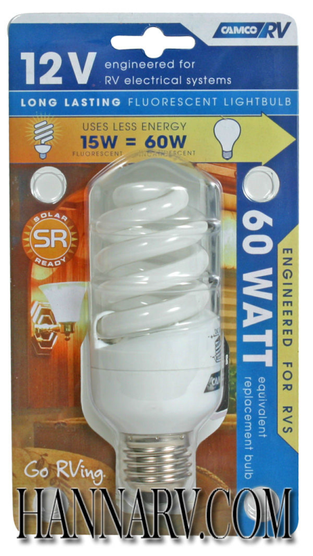 Camco 41313 12 Watt 15 Volt Compact Fluorescent Light Bulb