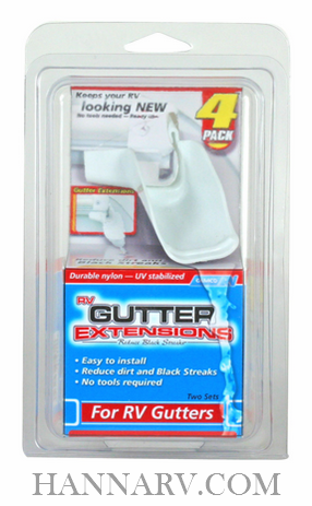 Camco 42123 RV Clip-On Gutter Extensions - 4 Pack