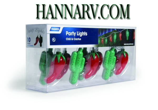 Camco 42659 Chili and Cactus RV Party Lights - Set of 10
