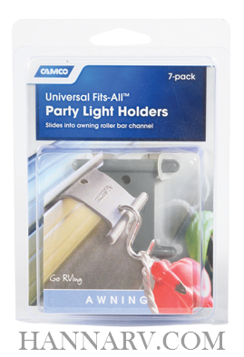 Camco 42693 Fits-All RV Party Light Holders (7 Clips) - RV Trailer Camper Light Holder
