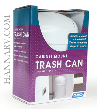 Camco 43961 Compact 3 Quart Cabinet And Wall Mount Trash Can