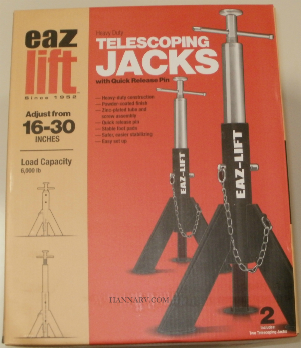 Camco EAZ-Lift Heavy-Duty Telescoping Jacks | 6,000lb | 2 Pack | 48860