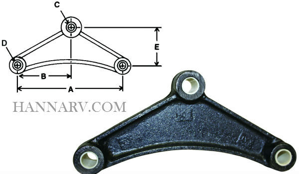 Cast Curved Suspension Equalizer - A2252CB - 7-3/4 Inch - 9/16 Inch Hole Diameter for All 3 Holes