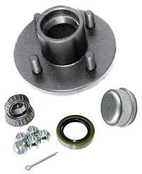 Dexter 34822UC1 Complete Hub Assembly - 4 on 4 - L44643 Bearings - Fits BT8 1 Inch Spindle