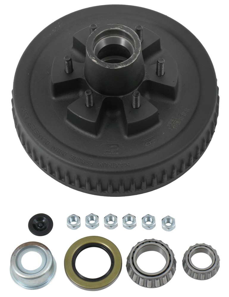 Dexter 8-201-9UC3-EZ EZ Lube Hub and Drum Assembly for 5,200 lb and 6,000 lb Axles - 6 on 5-1/2