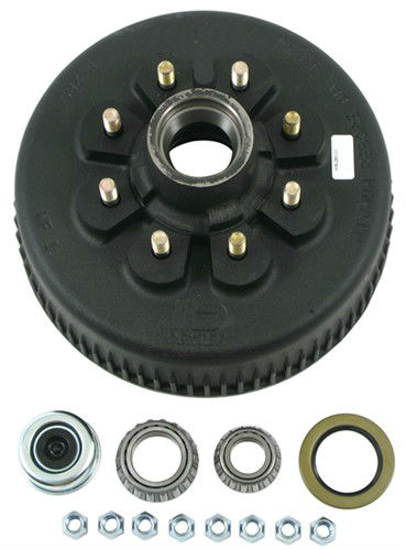 Dexter 8-285-11UC3 Complete E-Z Lube Hub and Drum Assembly - 8 on 6-1/2 -  25580 and 02475 Bearings
