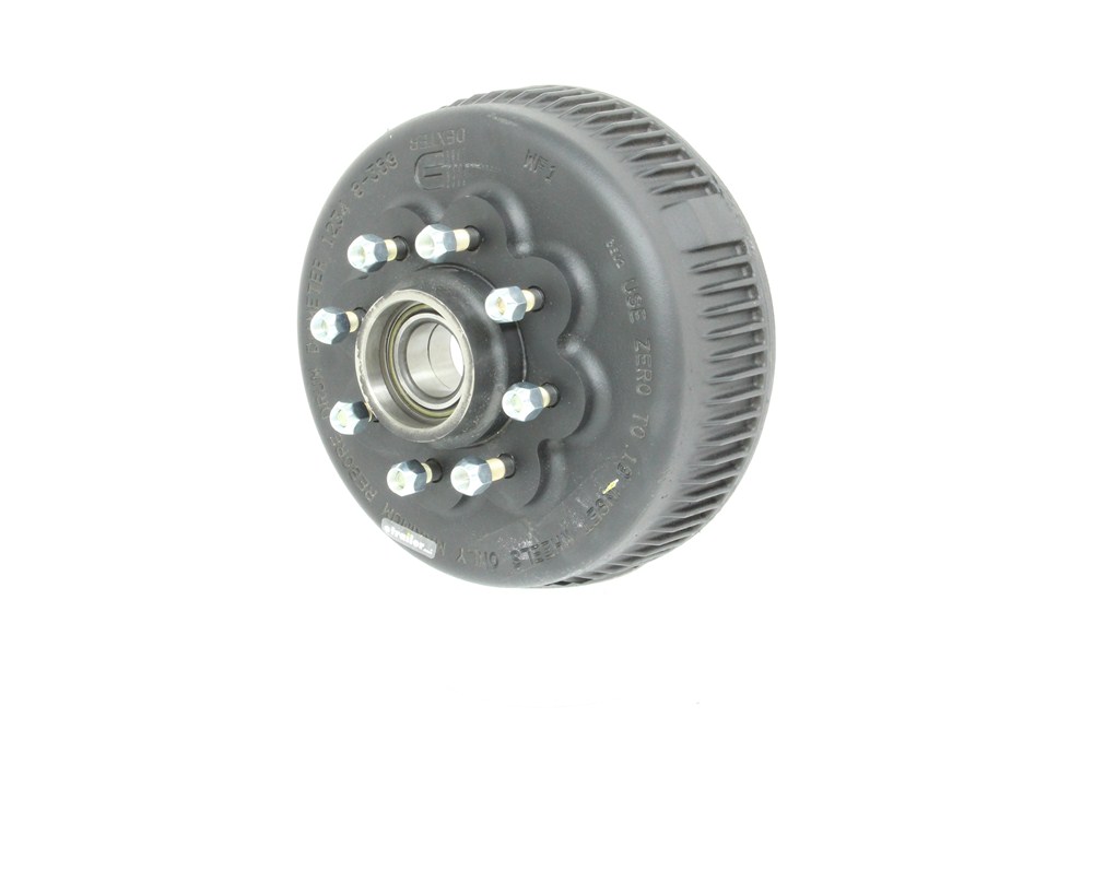 Dexter 8-389-81UC3 NEV-R-LUBE Complete Hub and Drum Assembly - 8 on 6.5 - 50mm 8,000 Lbs Axles - 12.