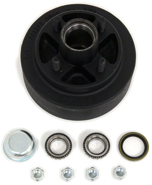 Dexter Complete Hub and Drum Assembly 8-276-5UC3 - 4 on 4 - L44649 Bearings / Seal / Cap / Nuts