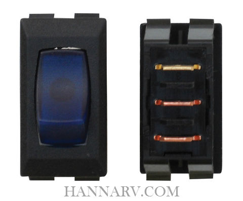 Diamond A1-36 Illuminated Standard Switch - Black / Blue Lamp