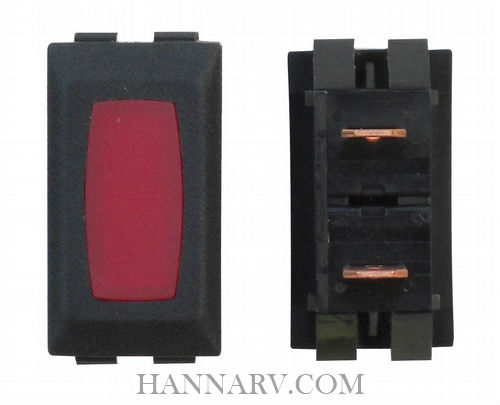 Diamond ZU-03-14 Illuminated Standard Indicator Light Switch - Black / Red Lamp