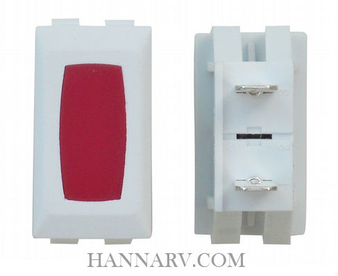 Diamond ZU-12-14 Illuminated Standard Indicator Light Switch - White / Red Lamp - 3 Pack
