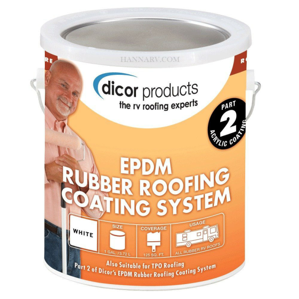 Dicor Products RP-CRC-1 Rubber Roof Coating System - Part 2 - Acrylic Coating - 1 Gallon Container