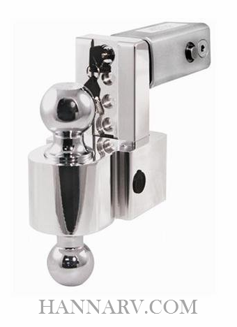 Diversi-Tech DT-ALBM6425 2.5 Inch Shank Adjustable Locking Double Ball Hitch - 4 Inch Drop x 5 Inch