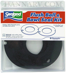 Dometic 385316140 SeaLand Toilet Flush Ball And Bowl Seal Kit With Overflow Holes For Models 510, 5