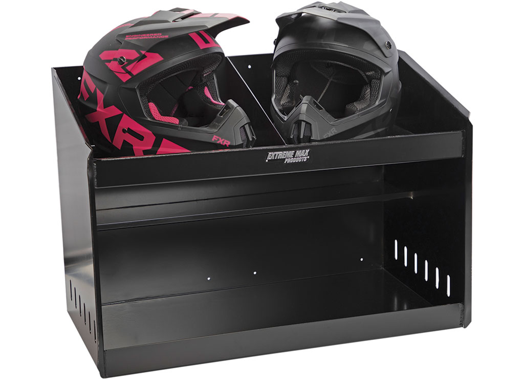 Extreme Max 5001.6331 Deluxe Dual Aluminum Helmet Bay Shelf Holder Storage Cabinet