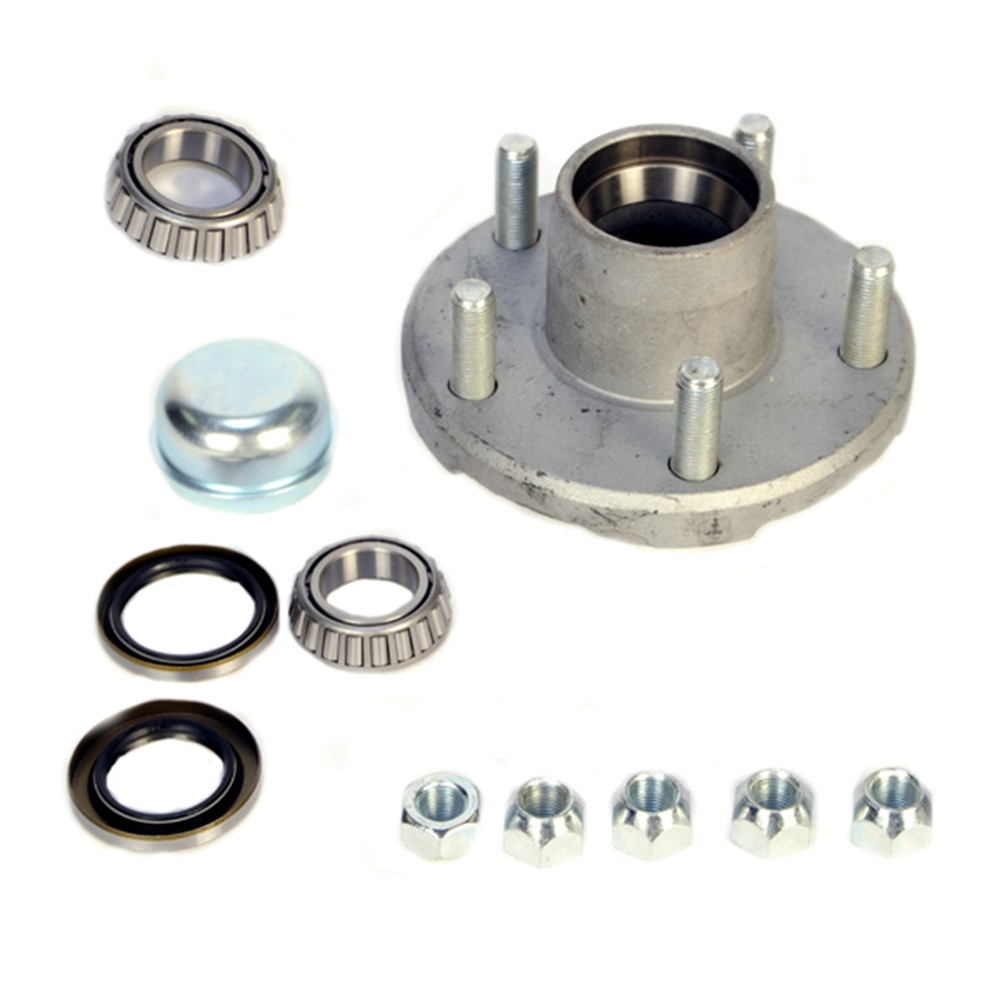 Trailer Parts Pro GVH34822545BX-116 Boxed Pregreased Galvanized Hub Assembly - 5 on 4.5 - L44649 Bearings - Fits 2K axled with 1-1/16 Inch Spindle