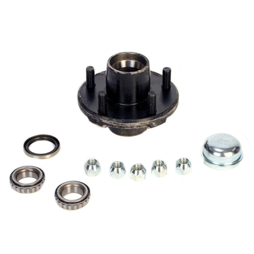 Trailer Parts Pro H34822BX Boxed Pregreased Hub Assembly - 4 on 4 - L44643 Bearings - Fits 2K Axles w/ 1 Inch Spindle