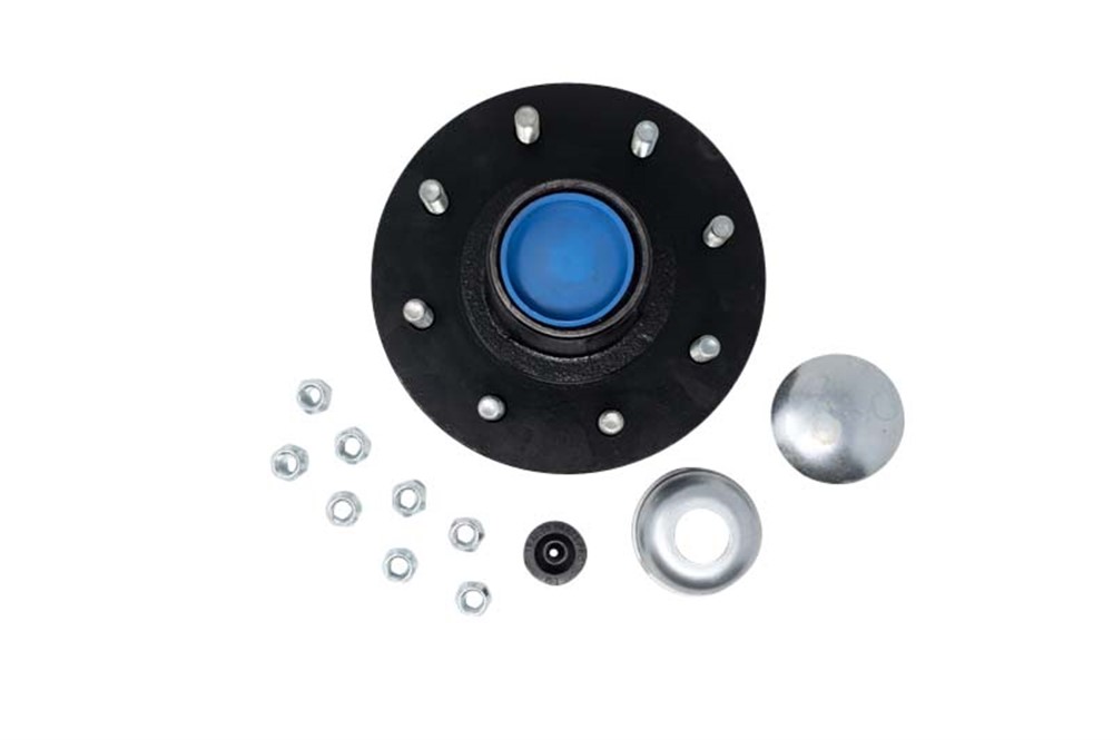 Trailer Parts Pro H42865BX Boxed Pregreased  Hub Assembly - 8 on 6.5 - 14125A/25580 Bearings - Fits 7000 Lbs Axles - 1/2" Studs