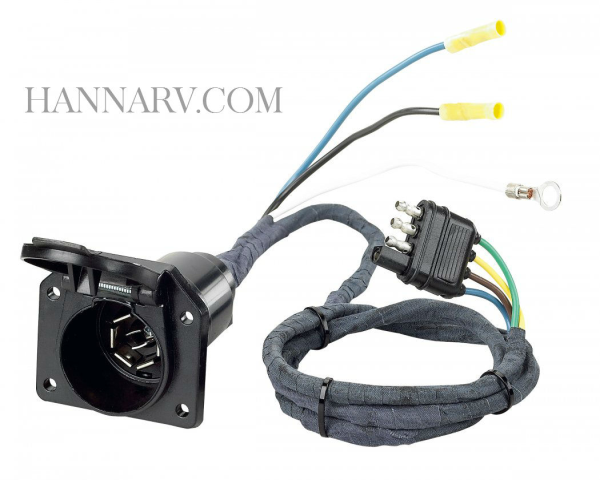 Hopkins 47205 4-Wire Flat To 7-Way Round RV Blade Plug Adapter