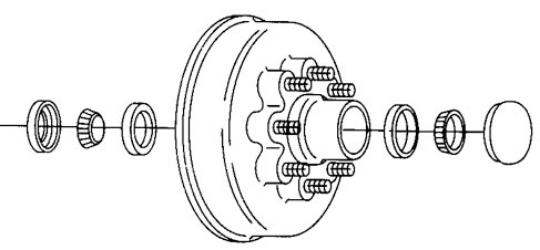 Hub and Drum Only HD42866 - 8 on 6-1/2 - 14125A and 25580 Bearings - 12 Inch x 2 Inch Brake Drums