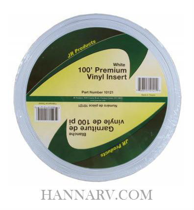 JR Products 10121 | Premium Vinyl Insert | White | 100 Foot Length