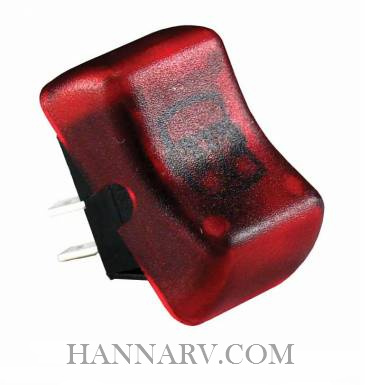 JR Products 12045 Single Replacement Lighted On-Off Rocker Switch - Red