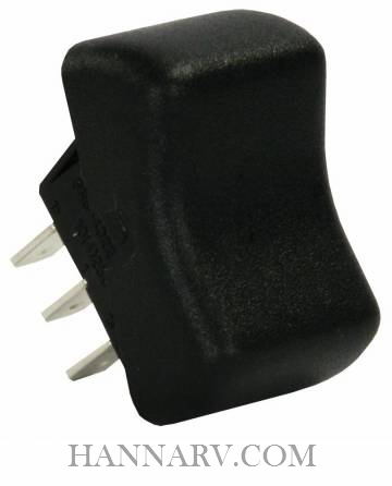 JR Products 12265 Single Replacement Momentary Rocker Switch - Black