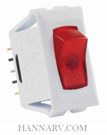 JR Products 12501-5 Illuminated 12V On-Off Switch Red-White - 5 Pack