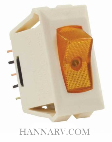 JR Products 12571-5 Illuminated 12V On-Off Switch - Amber/Ivory - 5 Pack