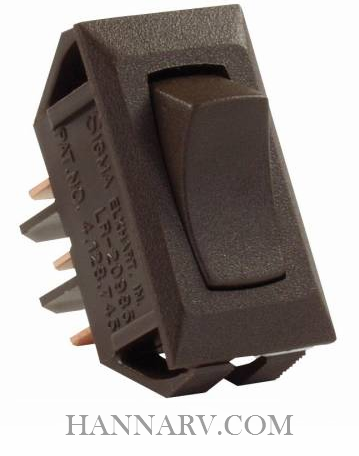 JR Products 12641-5 Standard 12V On-On Switch Brown - 5 Pack