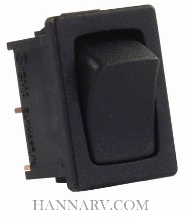 JR Products 12815 Mini-12V Mom-On-Off Switch - Black