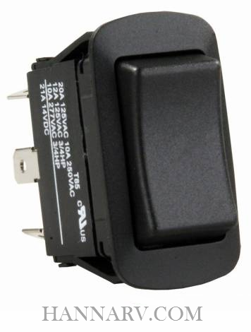 JR Products 13865 DPDT Momentary On-Off-Momentary On Reversing Switch - Black