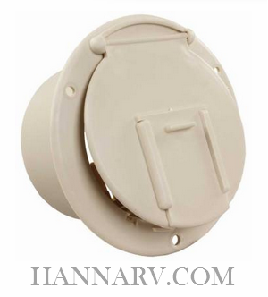 Thetford 94327 Round Electric Cable Hatch - Colonial White