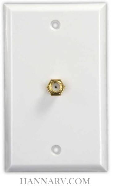 JR Products 47785 Interior Cable TV Plate Polar White