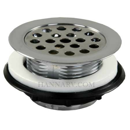 JR Products 95175 Chrome Plastic Shower Strainer With Grid