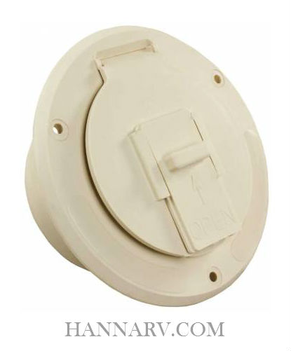 JR Products Round Electric Cable Hatch Colonial White S-23-14-A
