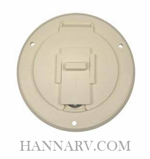 JR Products Round Electric Cable Hatch Colonial White S-23-14-A