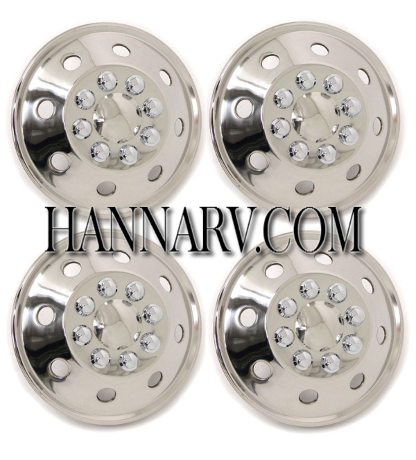 Namsco 7195BO Stainless Steel Wheel Covers - 19.5 Inches - 10 Lug - 2 Front / 2 Rear - 10 Hand Holes