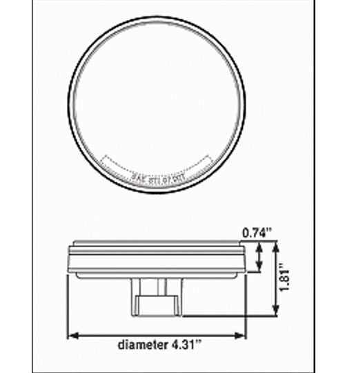 Optronics 4 Inch Round Red LED Tail Lights - Sealed Waterproof Trailer Lights