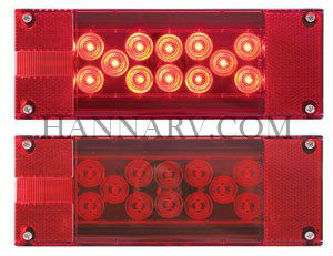 Optronics STL-17RB Red Rectangular 7 Function LED Stop / Turn / Tail Light